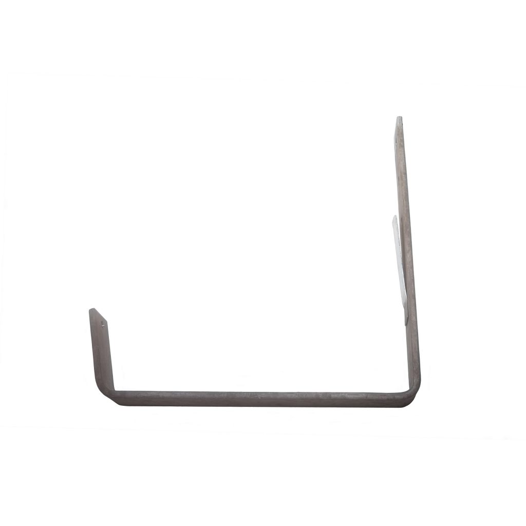 Galvanized square bracket with straight tail and thread hole 180gr